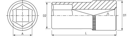 Головка торцевая глубокая 1/2&quot;DR 8 мм S04HD4108 Jonnesway 47231 купить в Ханты-Мансийске