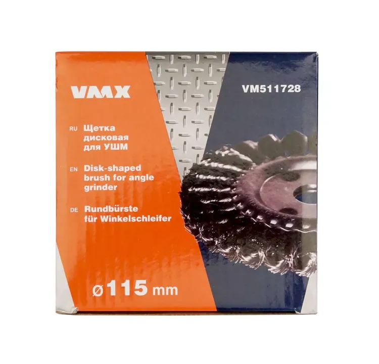 Щетка для УШМ ф22,2/115 мм дисковая сталь витая VMX 511728 купить в Ханты-Мансийске