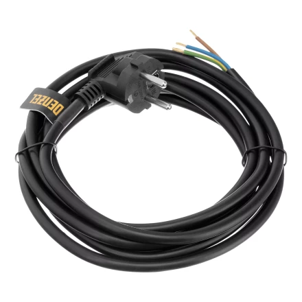 Шнур сетевой Energy Series Denzel, ПВС, 3 м, 3 x 1,5 мм, с неразборной вилкой, черный, 3 м, 37675 купить в Ханты-Мансийске