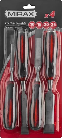 Набор MIRAX: Стамески с двухкомпонентной прозрачной рукояткой в блистере, 4шт 1810-H4 купить в Ханты-Мансийске
