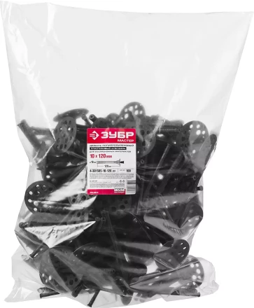 Дюбель ЗУБР для изоляционных материалов полипропиленовый, нейлоновый стержень, 10 x 120 мм, 300 шт 4-301505-10-120 купить в Ханты-Мансийске