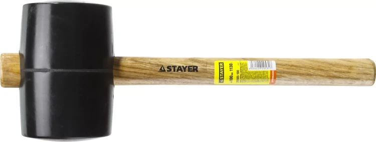 Киянка STAYER резиновая черная с деревянной ручкой, 1130г 20505-100 купить в Ханты-Мансийске