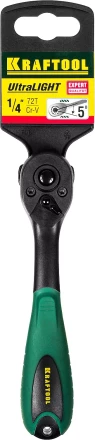 Трещотка для торцовых головок KRAFTOOL &quot;EXPERT&quot;, Сr-V сталь, 72 зубца, пластиковое покрытие, 1/4&quot; 27796-1/4_z02 купить в Ханты-Мансийске