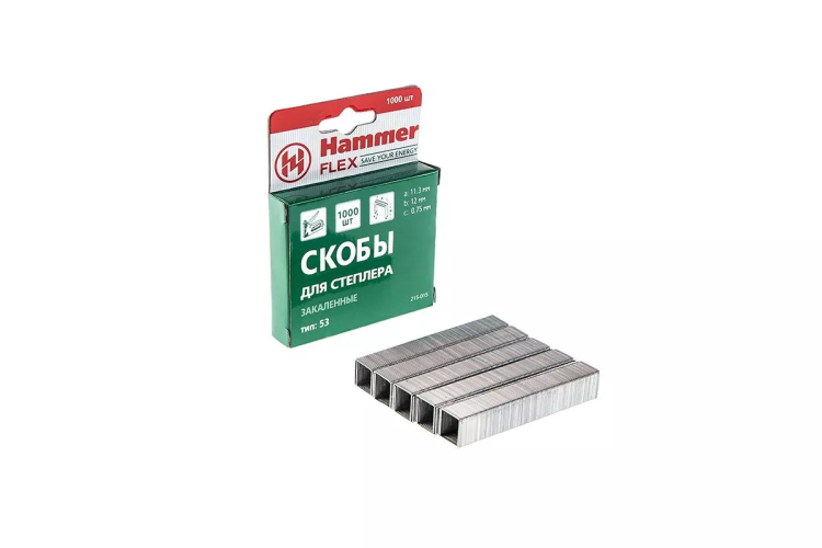 Скобы для степлера HAMMER 215-015  12мм, тип 53, 1000 шт. купить в Ханты-Мансийске