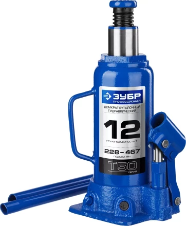 Домкрат гидравлический бутылочный T50, 12т, 228-467мм, ЗУБР Профессионал 43060-12 43060-12_z01 купить в Ханты-Мансийске