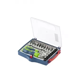 Отвертки реверсиные с набором бит, торцевых головок, 61 предм.,CrV Сибртех 13363 купить в Ханты-Мансийске