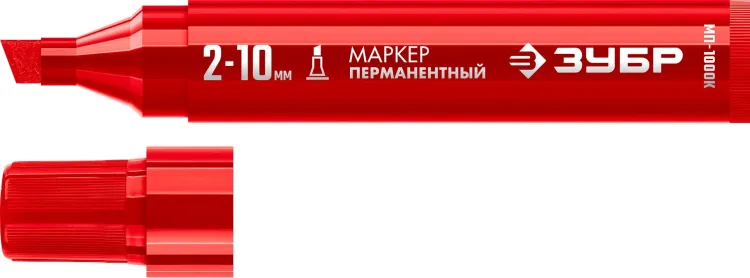 ЗУБР МП-1000К красный, 2-10 мм, клиновидный перманентный марке (06333-3) купить в Ханты-Мансийске