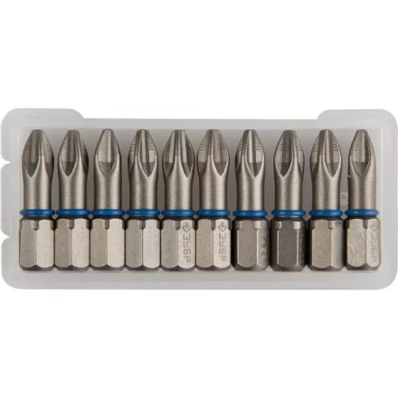 Биты ЗУБР &quot;ЭКСПЕРТ&quot; торсионные кованые, обточенные, хромомолибденовая сталь, тип хвостовика C 1/4&quot;, PH2, 25мм, 10шт 26011-2-25-10 купить в Ханты-Мансийске