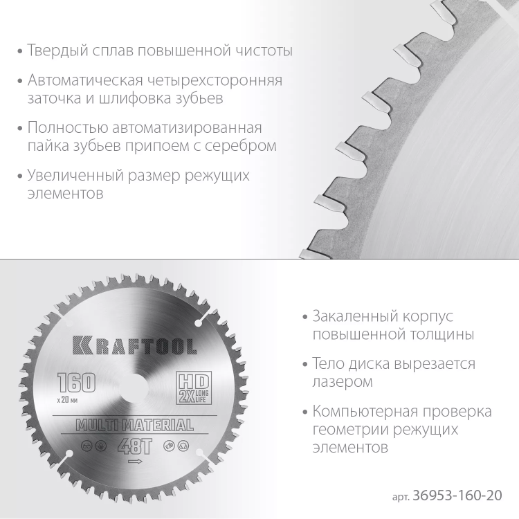 Диск пильный Multi Material, повышенный ресурс 36953-160-20 купить в Ханты-Мансийске