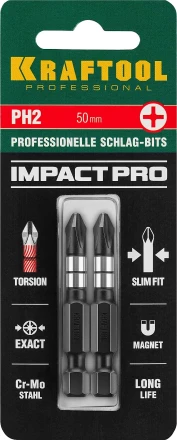 Биты для ударных шуруповертов KRAFTOOL Impact Pro PH 26191-2-50-S2 купить в Ханты-Мансийске