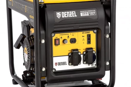 Генератор инверторный GT-3500iF, 3.5 кВт, 230 В, бак 5 л, открытый корпус, ручной старт Denzel 94705 купить в Ханты-Мансийске