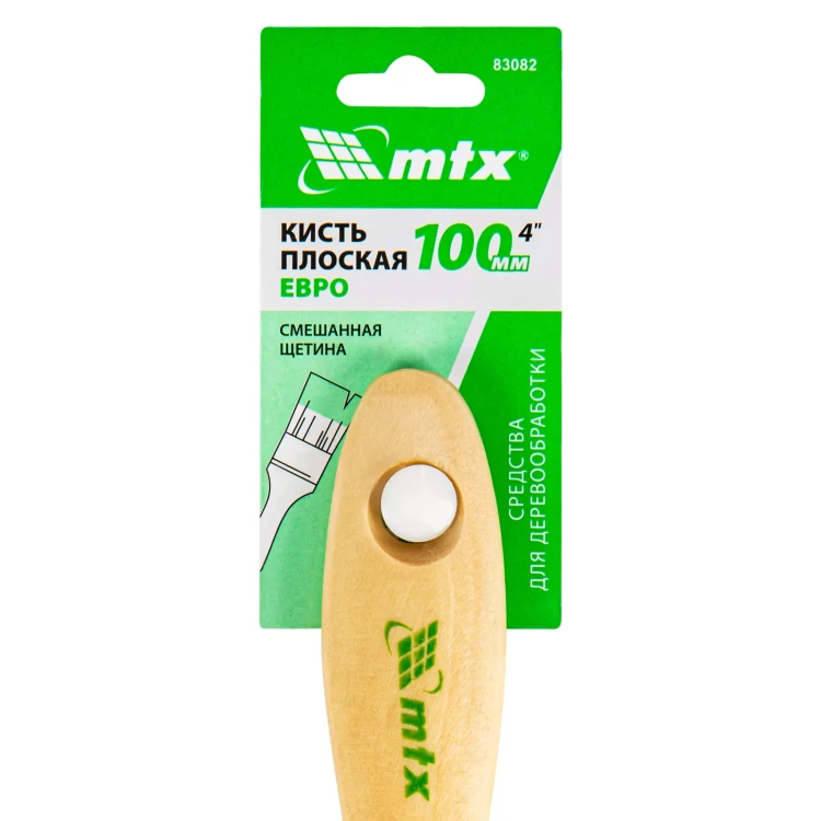 Кисть плоская "Евро" 4", смешанная щетина, деревянная ручка MTX 83082 купить в Ханты-Мансийске