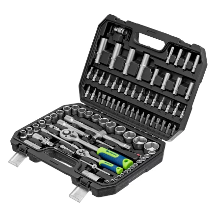 Набор инструментов Сибртех 13388, 1/2&quot;, 1/4&quot;, пластиковый кейс, 94 предмета купить в Ханты-Мансийске