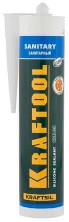 Герметик силиконовый KRAFTOOL прозрачный, санитарный, для помещений с повышенной влажностью, 300мл 41255-2 купить в Ханты-Мансийске