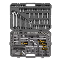 Набор инструментов Denzel 15807, 1/2", 1/4", 3/8", CrV, S2, пластиковый кейс, 216 предметов