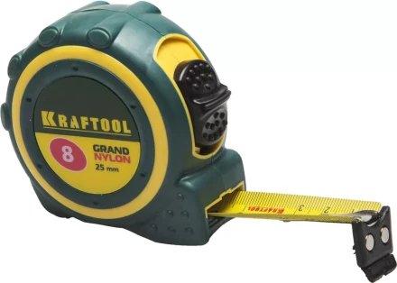 Рулетка KRAFTOOL &quot;GRAND&quot;, двухкомпонентный корпус, двусторонняя шкала, нейлоновое покрытие, 8мх25мм 3412-08_z01 купить в Ханты-Мансийске