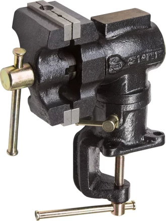 Тиски ЗУБР "МАСТЕР" настольные поворотные в 2-х плоскостях, с 2 зажимами, 63/37мм 32480 купить в Ханты-Мансийске