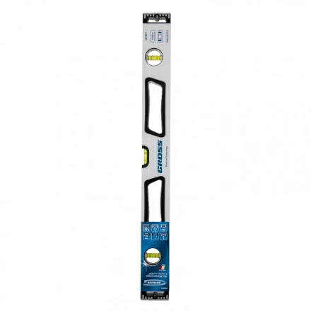 Уровень алюминиевый 600 мм усиленный рукоятки фрезерованный 3 глазка магнитный Gross 34370 купить в Ханты-Мансийске