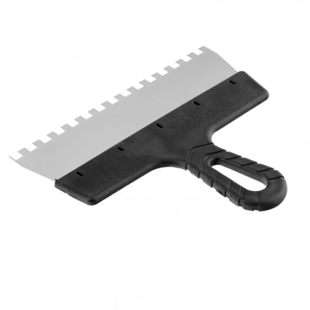 Шпатель из нержавеющей стали 250 мм зуб 8 х 8 мм пластмассовая ручка Россия 85143 купить в Ханты-Мансийске