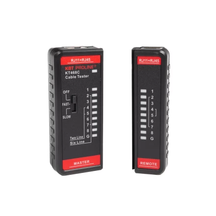 LAN-тестер кабельный КВТ KT 468C для проверки витой пары и телефонного кабеля (88552) купить в Ханты-Мансийске