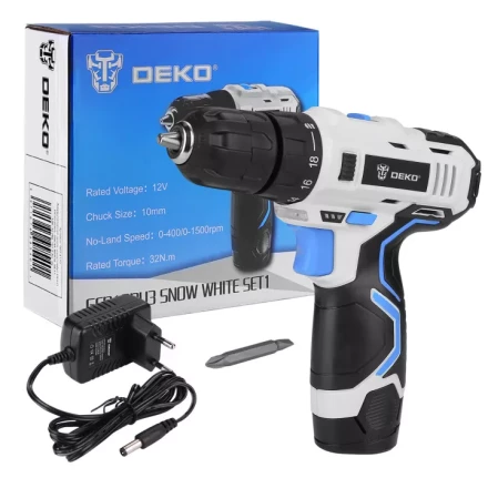 Дрель аккумуляторная DEKO GCD12DU3 SNOW WHITE SET1, 063-4170 купить в Ханты-Мансийске