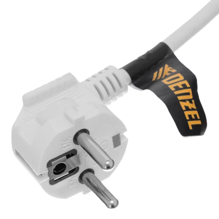 Шнур сетевой Denzel Energy Series, ПВС, 3 м, 3 x 1,5 мм, с неразборной вилкой, белый, 3 м, 37674 купить в Ханты-Мансийске
