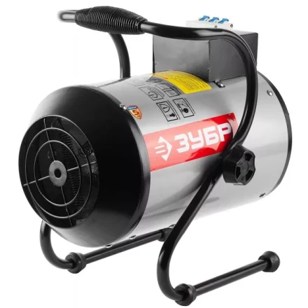 Пушка ЗУБР "ЭКСПЕРТ" тепловая, электрическая, встроенный автомат, с подставкой, 220В, 3/1,5 кВт ЗТПЭ-3.0-НА купить в Ханты-Мансийске