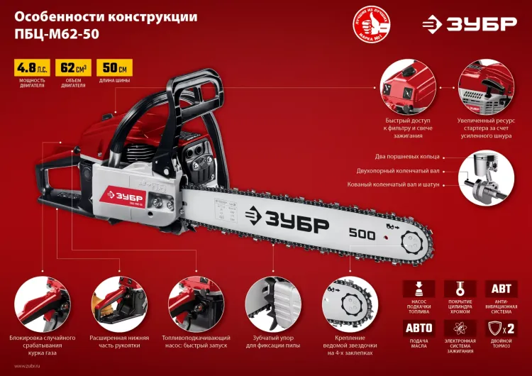 Бензопила ПБЦ-М62-50 серия МАСТЕР купить в Ханты-Мансийске