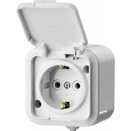 Розетка STAYER &quot;MASTER&quot; &quot;MAXIMA&quot; одноместная, с заземлением, с защитной крышкой, IP54, 16А, 220В 54306-W купить в Ханты-Мансийске