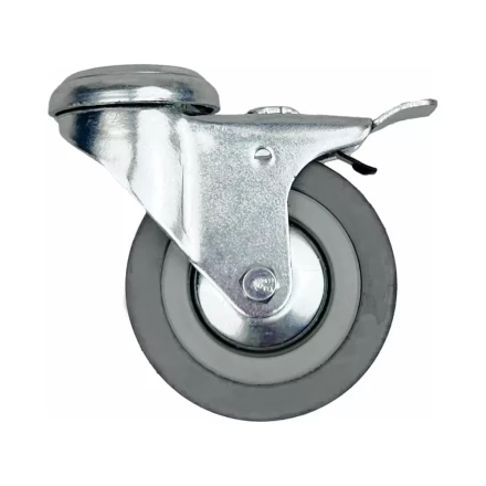 Аппаратное поворотное колесо с тормозом под болт HITCH 50*18 резина серая SChgb25 (SZ084853) купить в Ханты-Мансийске