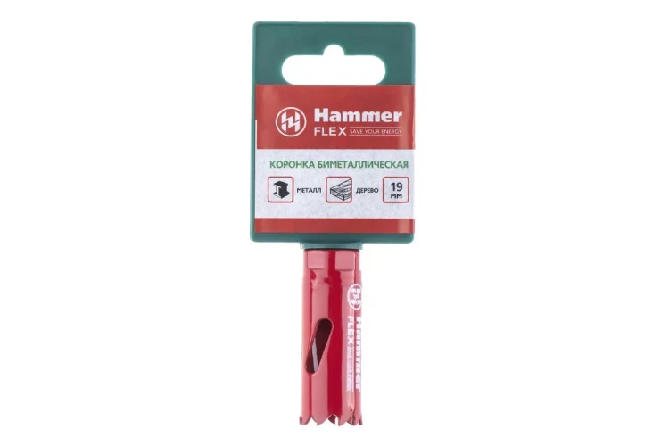 Коронка биметаллическая HAMMER Ф19х38мм 1/2"  BiMETALL (224-001) купить в Ханты-Мансийске