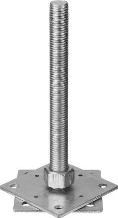 ЗУБР 110 x 110 x 250 мм x М24, цинк, анкерная регулировочная стойка (310266-110) купить в Ханты-Мансийске