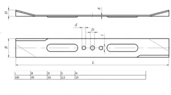 Нож для газонокосилки KRONWERK EGC-1000 320х45х2,5мм KRONWERK 96332 купить в Ханты-Мансийске