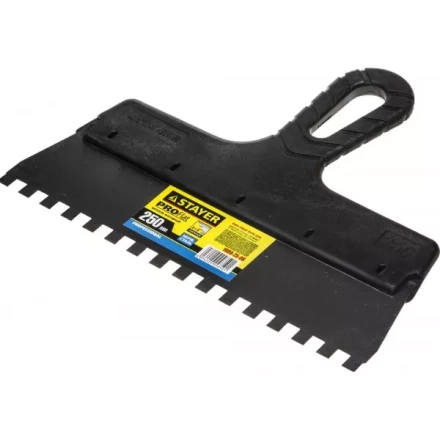 Шпатель STAYER &quot;PROFESSIONAL&quot; нержавеющий зубчатый с пластмассовой ручкой, 250мм, зуб 8х8мм 1009-25-08 купить в Ханты-Мансийске