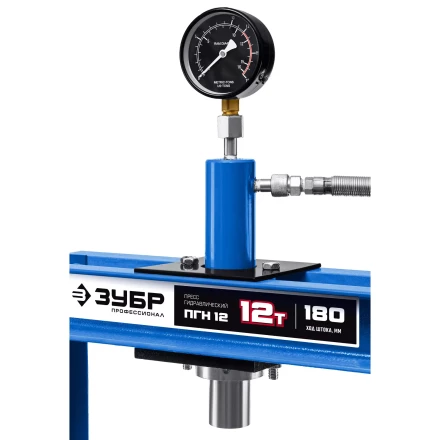 ЗУБР ПГН-12, 12 т, гидравлический пресс с гидронасосом и манометром, Профессионал (43072-12) купить в Ханты-Мансийске