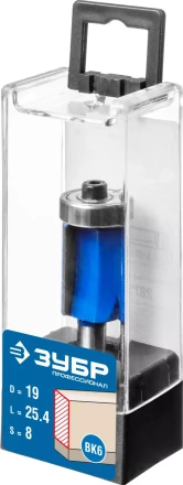 ЗУБР 19 x 25.4 мм, хвостовик 8 мм, фреза кромочная с нижним подшипником, Профессионал (28727-19-25.4) купить в Ханты-Мансийске