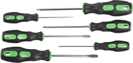 Набор URAGAN: Отвертки с двухкомпонентной рукояткой, SL3x75, 5x100, 6x100. PH0x75, 1x100, 2x100, 6 предм 25188-H6 купить в Ханты-Мансийске