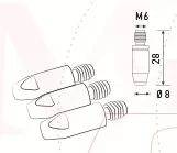Наконечник к гор п/а M6 d 0,8 мм L28 тело 8 Cu-Cr-Zr Aurora купить в Ханты-Мансийске