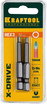 Биты KRAFTOOL X-Drive HEX Оберон 26127-3-50-2 купить в Ханты-Мансийске