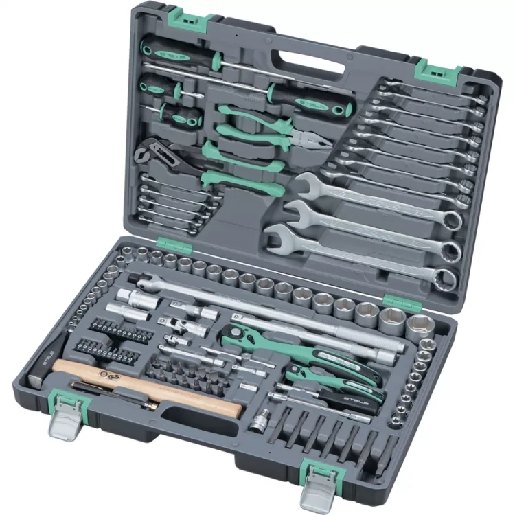 Набор инструмента, 1/4", 1/2", Cr-V, S2, усиленный кейс, 119 предм. STELS 14112 купить в Ханты-Мансийске