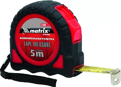 Рулетка Strong 5 м х 19 мм обрезиненный корпус MATRIX 31080 купить в Ханты-Мансийске