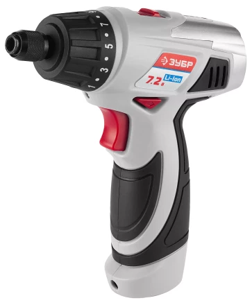 Шуруповерт ЗУБР 2-х скор,Li-Ion,реверс,15+1,зарядка 3-5ч,10мм,0-160 и 0-320об/мин,1,5А/ч,7,2В,набор бит,в блистере ЗДА-7.2-Ли Б купить в Ханты-Мансийске