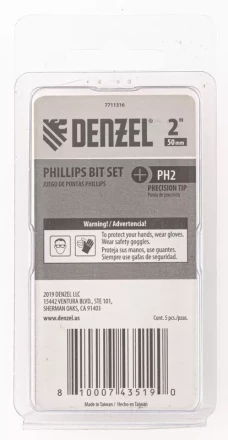 Набор бит, PH2x50, 5 шт. Denzel 7711316 купить в Ханты-Мансийске