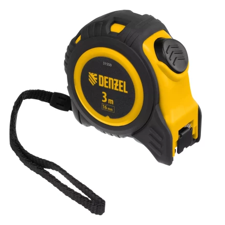 Рулетка Denzel 3м х 16мм, обрезиненный корпус, автоматическая фиксация, 31550 купить в Ханты-Мансийске