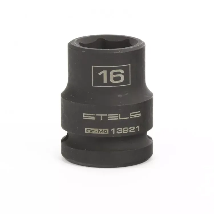 Головка ударная шестигранная 16 мм 1/2" CrMo  Stels 13921 купить в Ханты-Мансийске