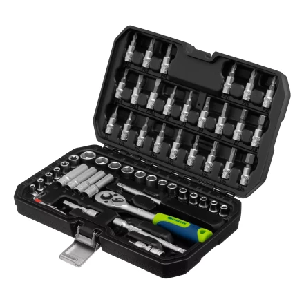 Набор инструментов Сибртех 13399, 1/4&quot;, пластиковый кейс 56 предметов купить в Ханты-Мансийске