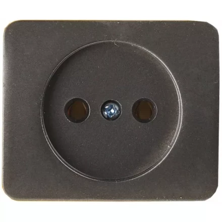 Розетка СВЕТОЗАР "ГАММА" без заземления, одинарная, без вставки и рамки, цвет темно-серый металлик, 16А/~250В SV-54100-DM купить в Ханты-Мансийске