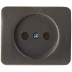 Розетка СВЕТОЗАР "ГАММА" без заземления, одинарная, без вставки и рамки, цвет темно-серый металлик, 16А/~250В SV-54100-DM купить в Ханты-Мансийске