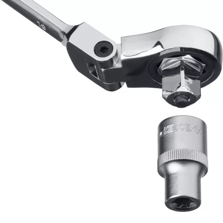 Наборы трещоточных комбинированных ключей шарнирных с адаптерами серия ПРОФЕССИОНАЛ купить в Ханты-Мансийске