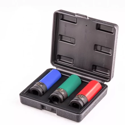 Набор головок ударных 6-гранных удлиненных для колесных дисков 17 19 21 мм 1/2&quot; 3 предмета Stels 13953 купить в Ханты-Мансийске